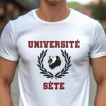 T-Shirt Blanc Université Sète Pour homme-1