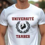 T-Shirt Blanc Université Tarbes Pour homme-1