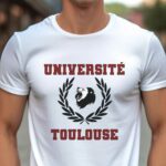 T-Shirt Blanc Université Toulouse Pour homme-1