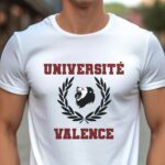 T-Shirt Blanc Université Valence Pour homme-1