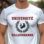 T-Shirt Blanc Université Villeurbanne Pour homme-1