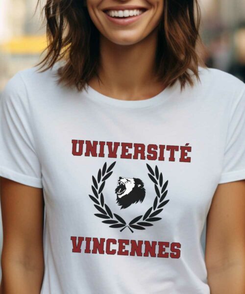 T-Shirt Blanc Université Vincennes Pour femme-1