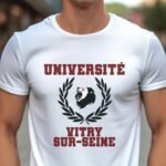 T-Shirt Blanc Université Vitry-sur-Seine Pour homme-1