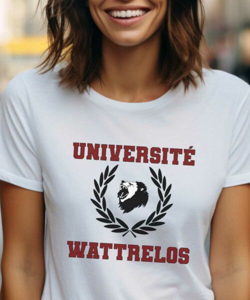 T-Shirt Blanc Université Wattrelos Pour femme-1
