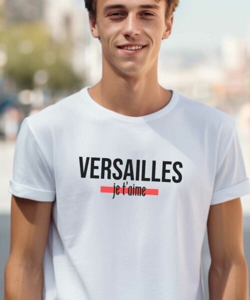 T-Shirt Blanc Versailles je t'aime Pour homme-2