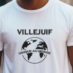 T-Shirt Blanc Villejuif unique au monde Pour homme-2