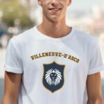 T-Shirt Blanc Villeneuve-d'Ascq blason Pour homme-2