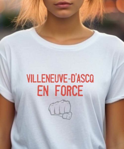 T-Shirt Blanc Villeneuve-d'Ascq en force Pour femme-2