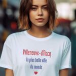 T-Shirt Blanc Villeneuve-d'Ascq la plus belle ville du monde Pour femme-2