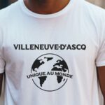 T-Shirt Blanc Villeneuve-d'Ascq unique au monde Pour homme-2