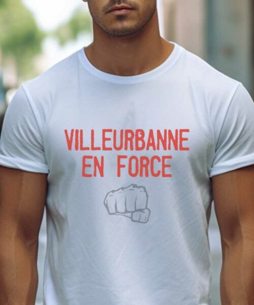 T-Shirt Blanc Villeurbanne en force Pour homme-2