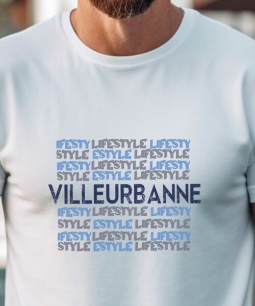 T-Shirt Blanc Villeurbanne lifestyle Pour homme-1