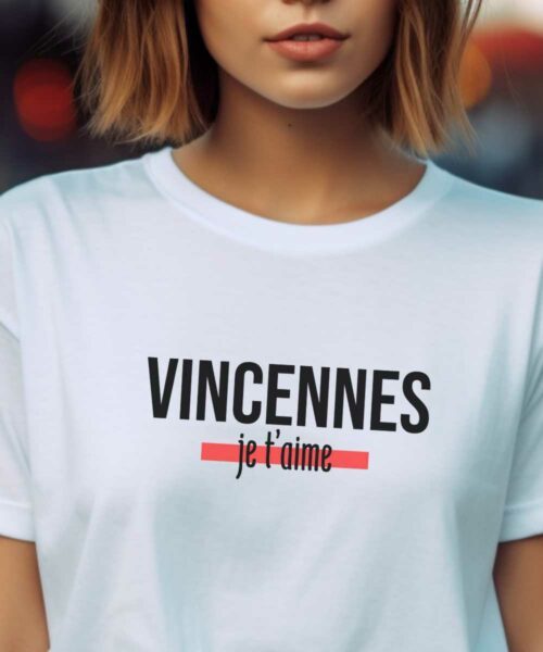 T-Shirt Blanc Vincennes je t'aime Pour femme-2