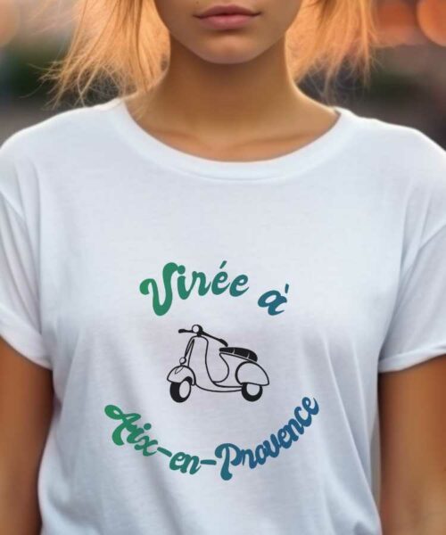 T-Shirt Blanc Virée à Aix-en-Provence Pour femme-1