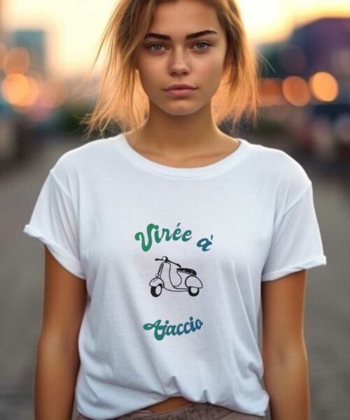 T-Shirt Blanc Virée à Ajaccio Pour femme-2
