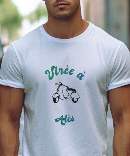 T-Shirt Blanc Virée à Alès Pour homme-1
