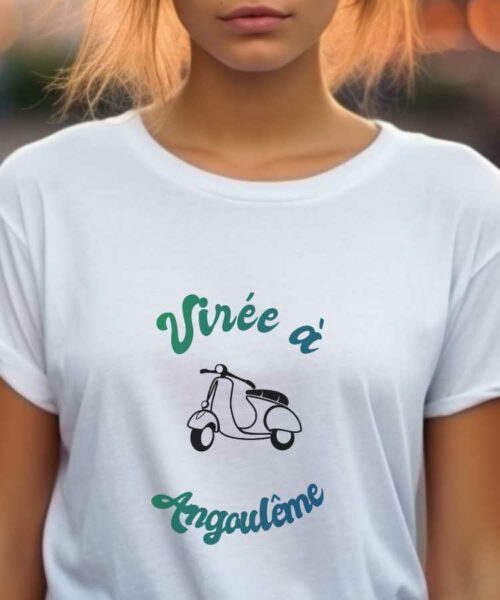 T-Shirt Blanc Virée à Angoulême Pour femme-1