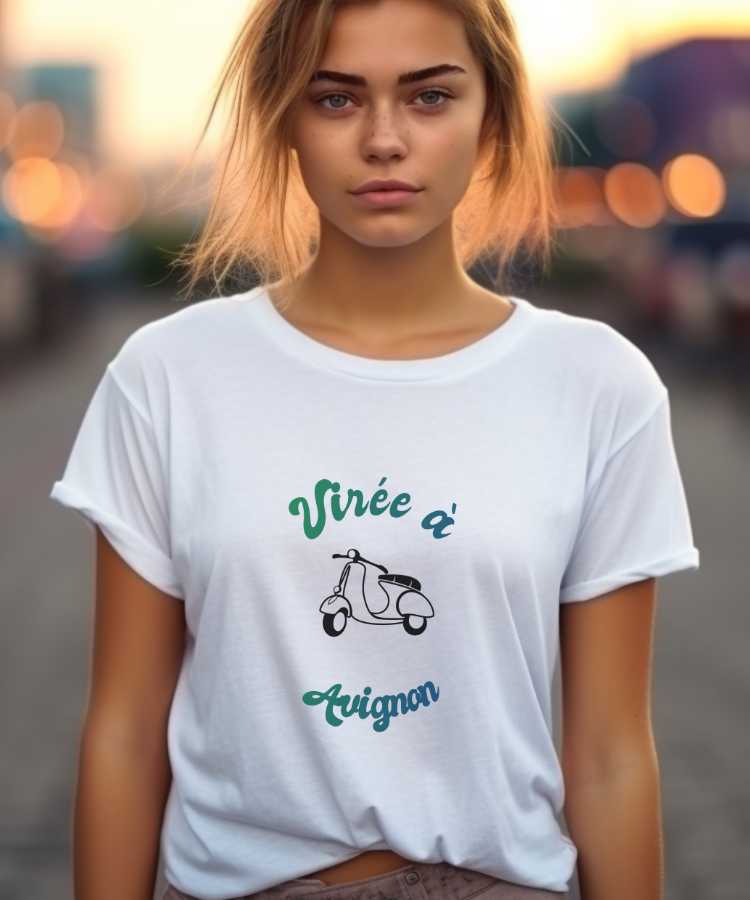 T-Shirt Blanc Virée à Avignon Pour femme-2