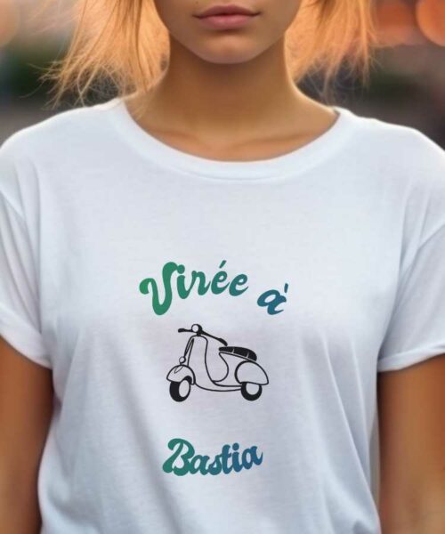 T-Shirt Blanc Virée à Bastia Pour femme-1