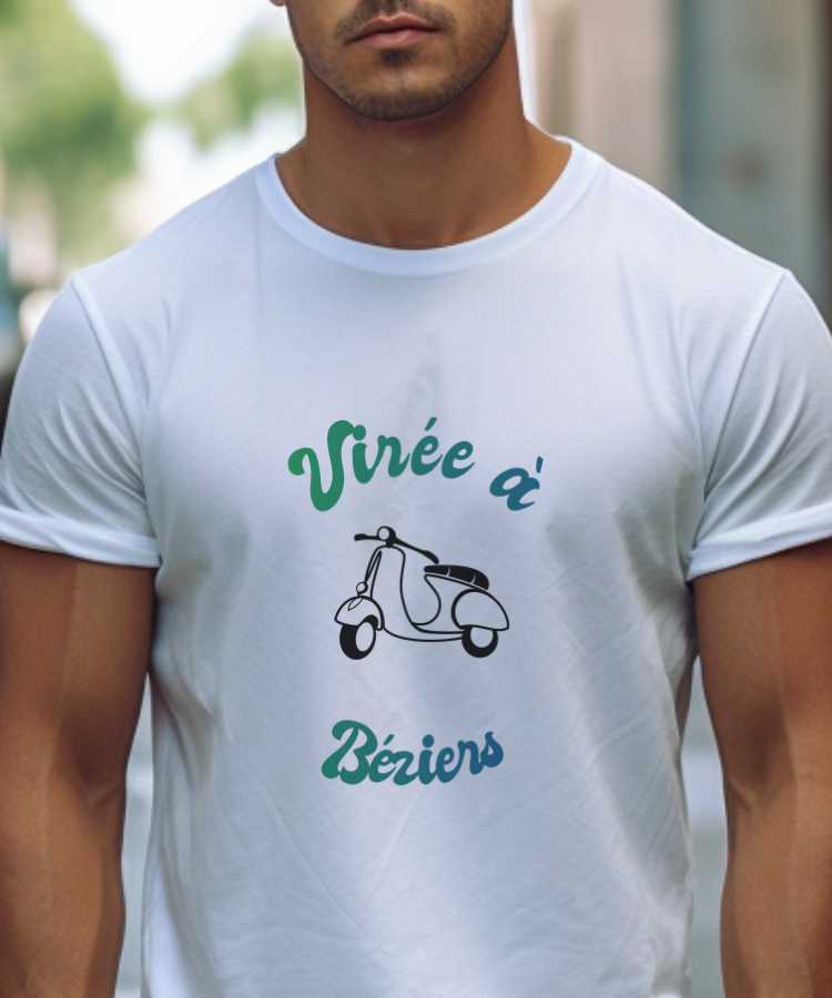 T-Shirt Blanc Virée à Béziers Pour homme-1