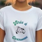 T-Shirt Blanc Virée à Carcassonne Pour femme-1