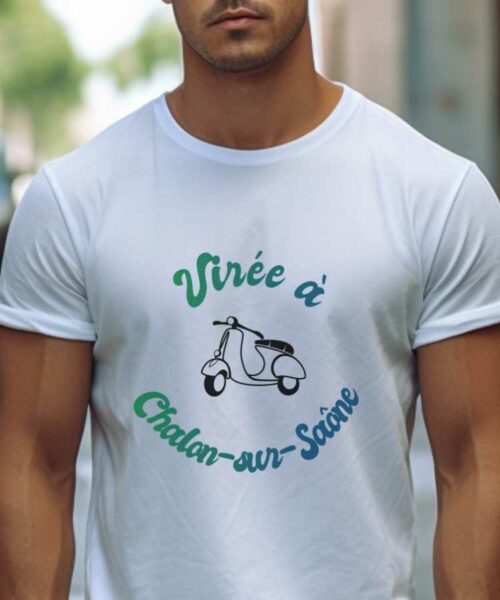 T-Shirt Blanc Virée à Chalon-sur-Saône Pour homme-1