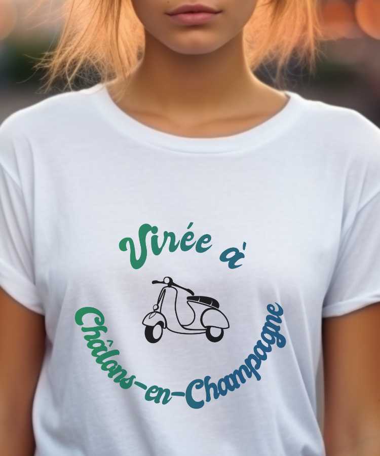 T-Shirt Blanc Virée à Châlons-en-Champagne Pour femme-1
