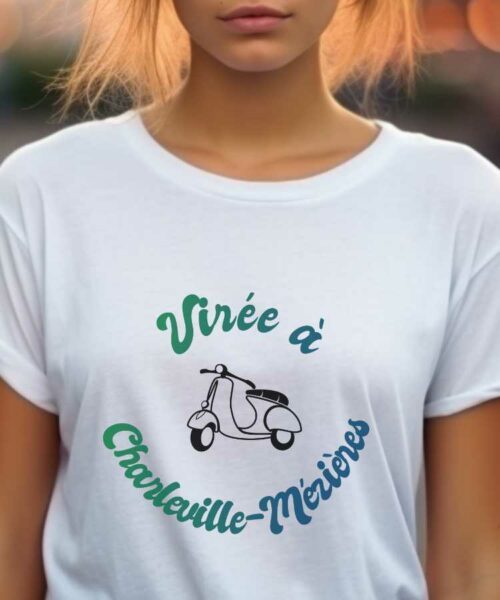 T-Shirt Blanc Virée à Charleville-Mézières Pour femme-1