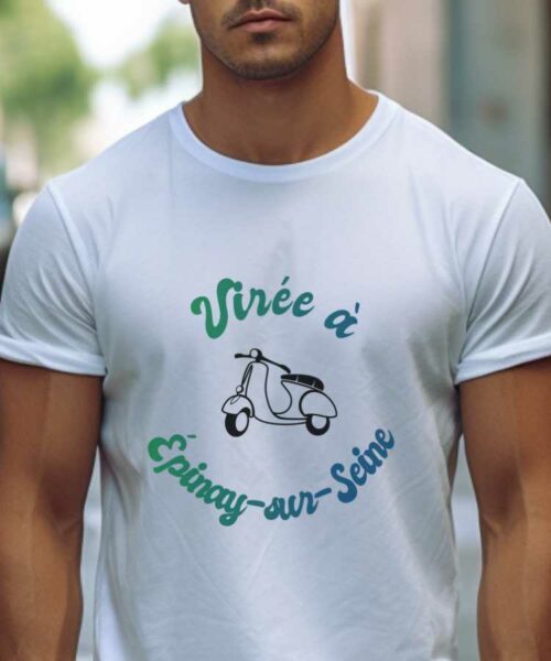 T-Shirt Blanc Virée à Épinay-sur-Seine Pour homme-1