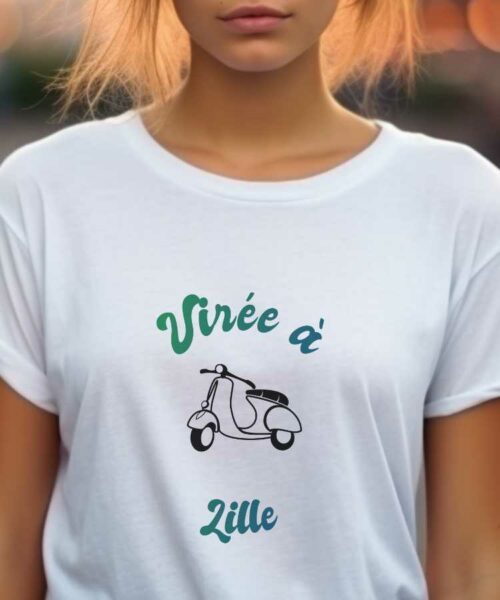 T-Shirt Blanc Virée à Lille Pour femme-1