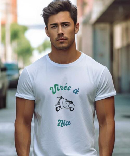 T-Shirt Blanc Virée à Nice Pour homme-2