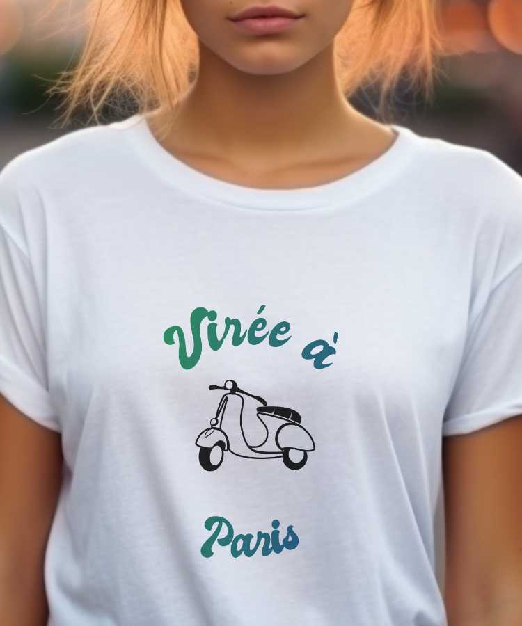 T-Shirt Blanc Virée à Paris Pour femme-1