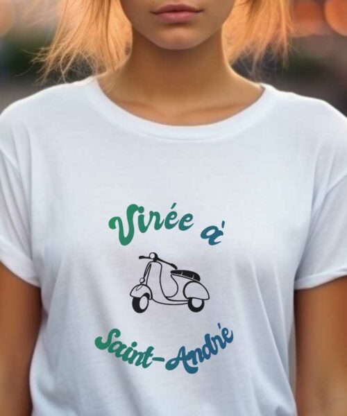 T-Shirt Blanc Virée à Saint-André Pour femme-1