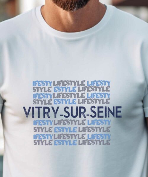 T-Shirt Blanc Vitry-sur-Seine lifestyle Pour homme-1