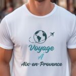 T-Shirt Blanc Voyage à Aix-en-Provence Pour homme-1