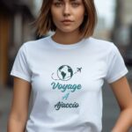 T-Shirt Blanc Voyage à Ajaccio Pour femme-2