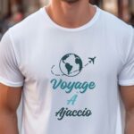 T-Shirt Blanc Voyage à Ajaccio Pour homme-1
