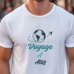 T-Shirt Blanc Voyage à Alès Pour homme-1