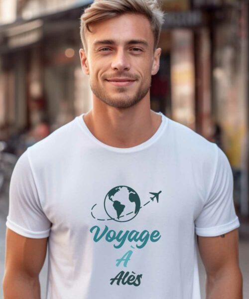 T-Shirt Blanc Voyage à Alès Pour homme-2