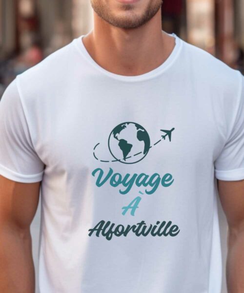 T-Shirt Blanc Voyage à Alfortville Pour homme-1