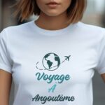 T-Shirt Blanc Voyage à Angoulême Pour femme-1