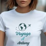 T-Shirt Blanc Voyage à Antony Pour femme-1