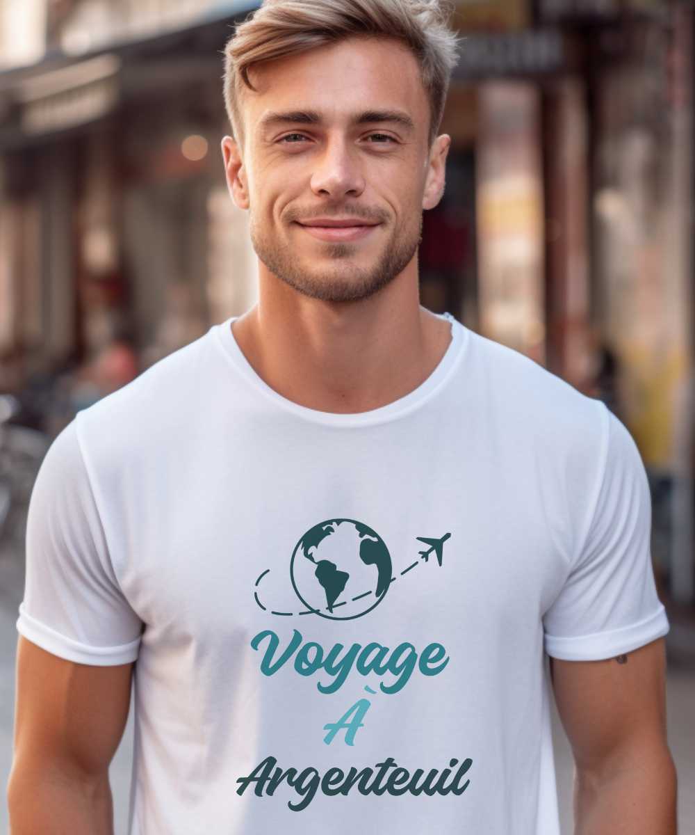 T-Shirt Blanc Voyage à Argenteuil Pour homme-2