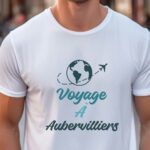 T-Shirt Blanc Voyage à Aubervilliers Pour homme-1