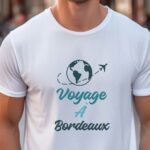 T-Shirt Blanc Voyage à Bordeaux Pour homme-1