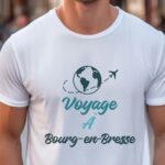 T-Shirt Blanc Voyage à Bourg-en-Bresse Pour homme-1