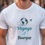 T-Shirt Blanc Voyage à Bourges Pour homme-1