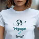 T-Shirt Blanc Voyage à Brest Pour femme-1