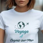T-Shirt Blanc Voyage à Cagnes-sur-Mer Pour femme-1