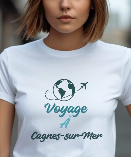 T-Shirt Blanc Voyage à Cagnes-sur-Mer Pour femme-1